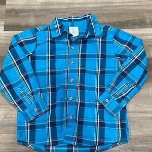 $1 Wonderkids Vibrant Blue Plaid Button Down Shirt